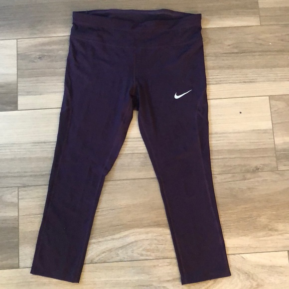 Purple Nike Crop Leggings - Picture 1 of 6
